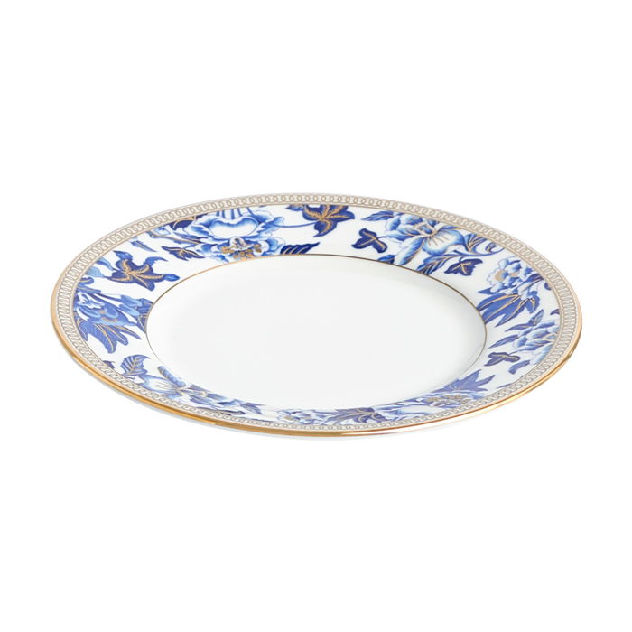 Wedgwood Plato Pan Hibiscus 15 cm (4 Unidades) Apto para Lavavajillas con Franjas de Oro de 22 Quilates